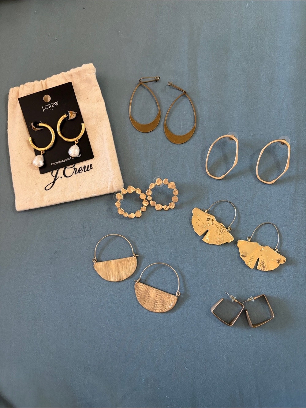 7 sets of Gold Hoop Earrings